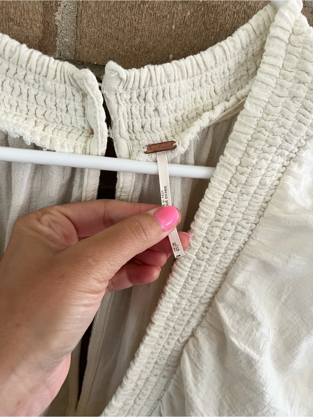 Free People Cream V-Neck Babydoll Mini Dress - Picture 4 of 4